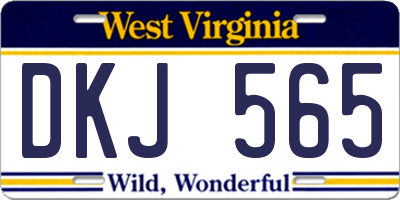 WV license plate DKJ565