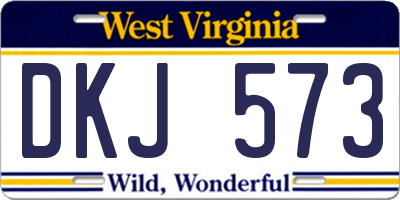 WV license plate DKJ573