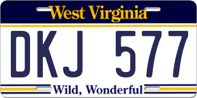 WV license plate DKJ577