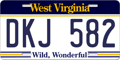 WV license plate DKJ582