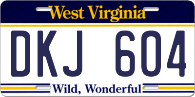 WV license plate DKJ604