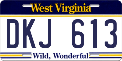 WV license plate DKJ613