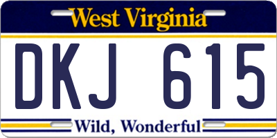 WV license plate DKJ615