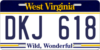 WV license plate DKJ618