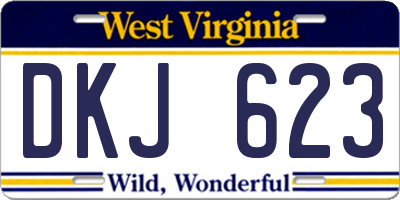 WV license plate DKJ623