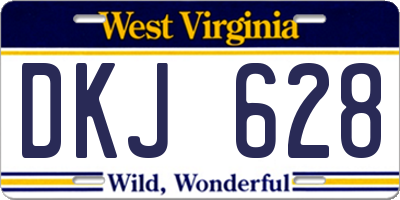WV license plate DKJ628