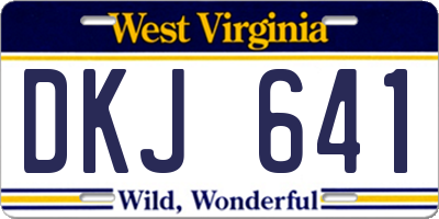 WV license plate DKJ641