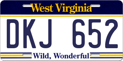 WV license plate DKJ652