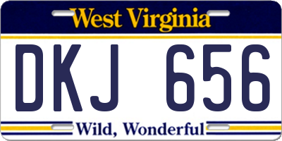 WV license plate DKJ656