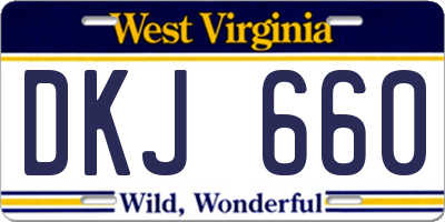 WV license plate DKJ660