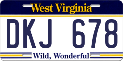 WV license plate DKJ678