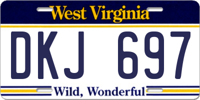 WV license plate DKJ697