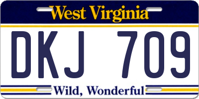 WV license plate DKJ709