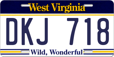 WV license plate DKJ718