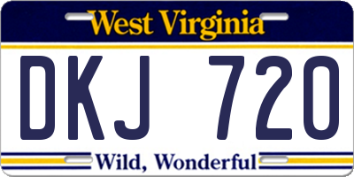 WV license plate DKJ720
