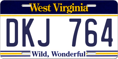 WV license plate DKJ764