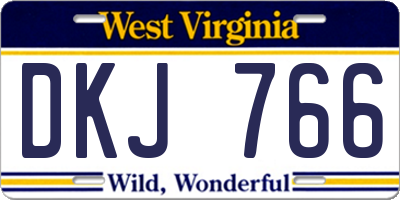 WV license plate DKJ766