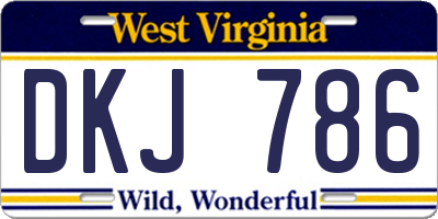 WV license plate DKJ786