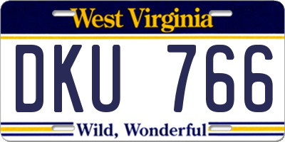 WV license plate DKU766