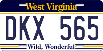 WV license plate DKX565
