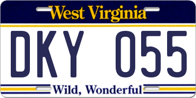 WV license plate DKY055