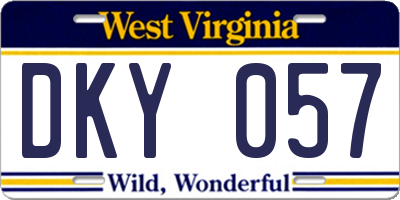WV license plate DKY057