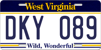WV license plate DKY089