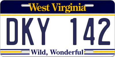 WV license plate DKY142