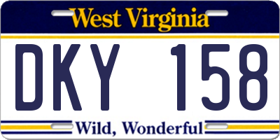 WV license plate DKY158