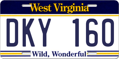 WV license plate DKY160