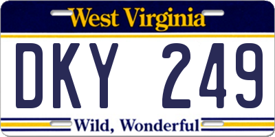 WV license plate DKY249