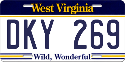 WV license plate DKY269
