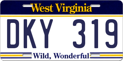 WV license plate DKY319