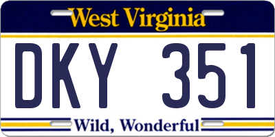 WV license plate DKY351