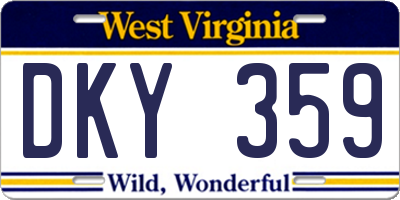 WV license plate DKY359