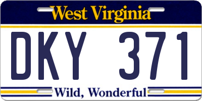 WV license plate DKY371