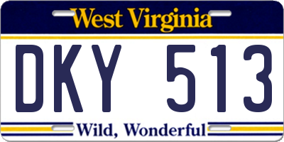 WV license plate DKY513
