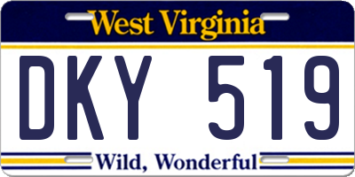 WV license plate DKY519