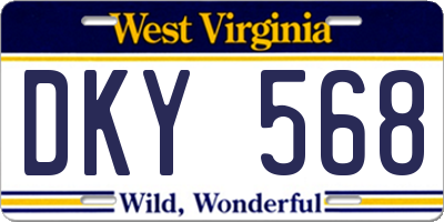 WV license plate DKY568