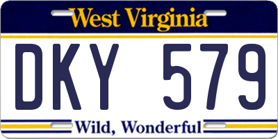 WV license plate DKY579