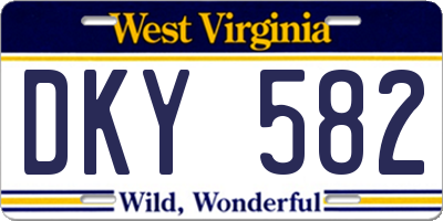 WV license plate DKY582