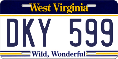 WV license plate DKY599