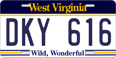 WV license plate DKY616