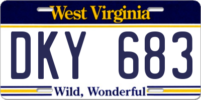 WV license plate DKY683