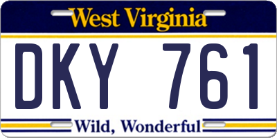 WV license plate DKY761