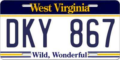 WV license plate DKY867