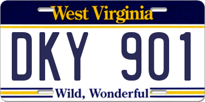 WV license plate DKY901