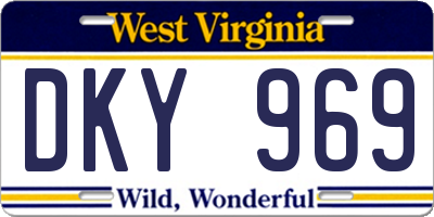 WV license plate DKY969