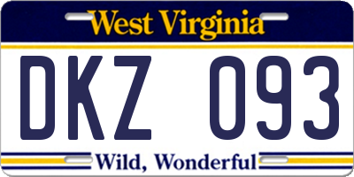 WV license plate DKZ093