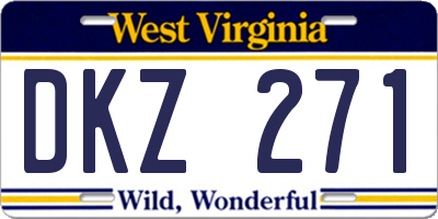 WV license plate DKZ271
